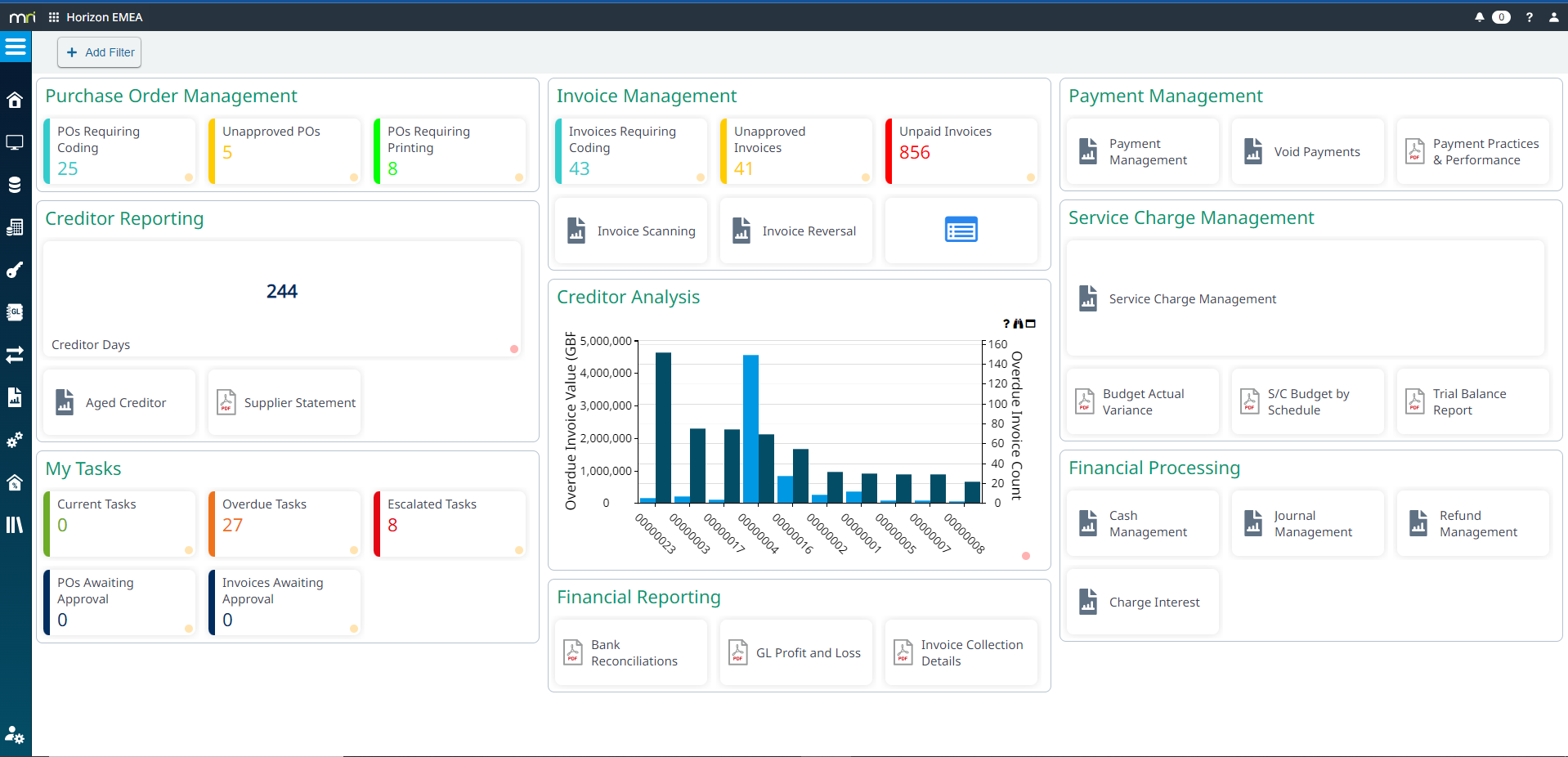 screenshot of MRI Commercial Management